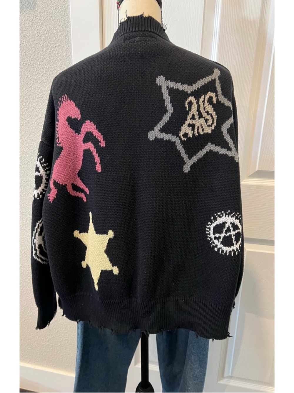 #1743 All Saints Hester Jacquard Cardigan Medium - Picture 8 of 9
